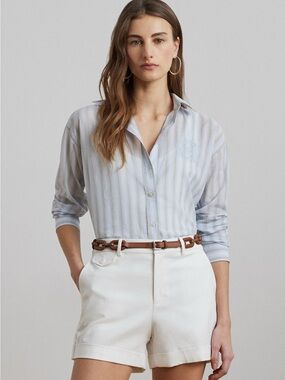 Ralph Lauren Light Blue Striped Button-Up Shirt